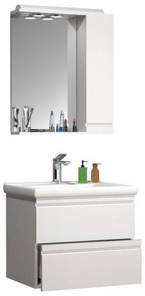VCM Ensemble de meubles de salle de bains 3-pièces lavabo 60 cm lavabo sans poignée tiroir armoire de toilette Silora L  
