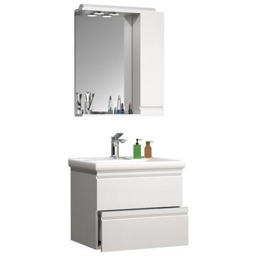 Ensemble de meubles de salle de bains 3-pièces lavabo 60 cm lavabo sans poignée tiroir armoire de toilette Silora L