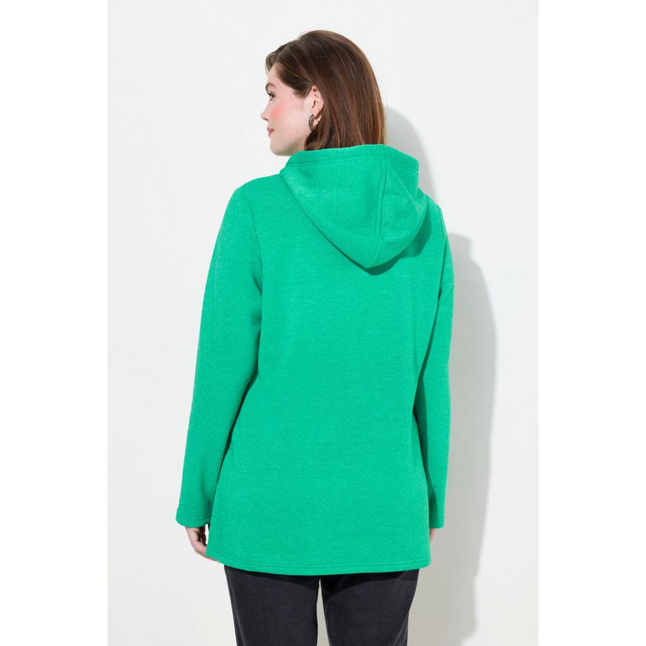 Ulla Popken Classic Langarm Kapuzen-Sweatshirt mit Schriftdruck  