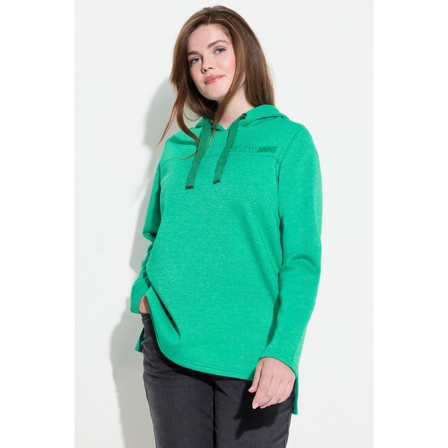 Ulla Popken Classic Langarm Kapuzen-Sweatshirt mit Schriftdruck  