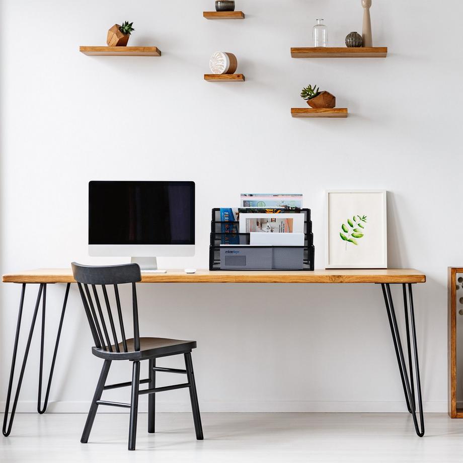 B2X Porte-revues en métal à 4 compartiments  