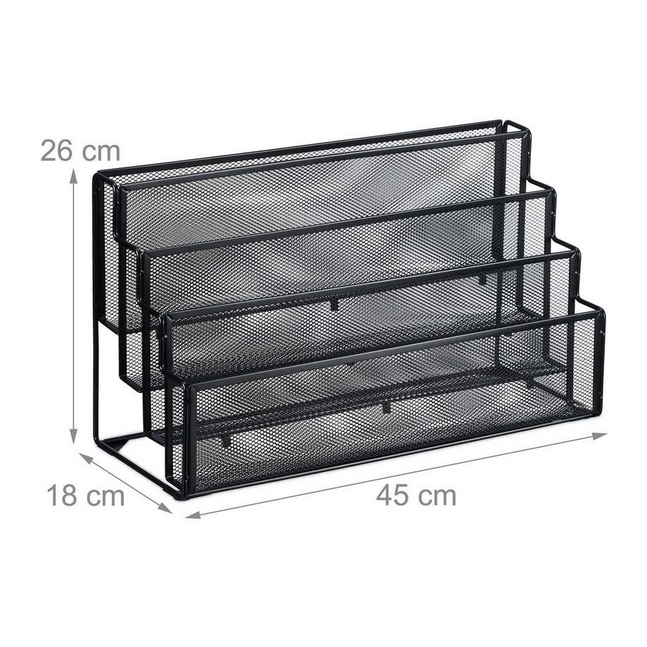 B2X Porte-revues en métal à 4 compartiments  