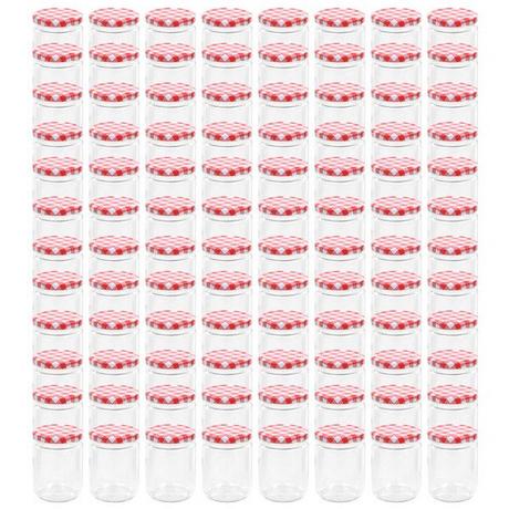 VidaXL Pots à confiture couvercles 96 pcs verre verre  