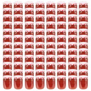 VidaXL Pots à confiture couvercles 96 pcs verre verre  