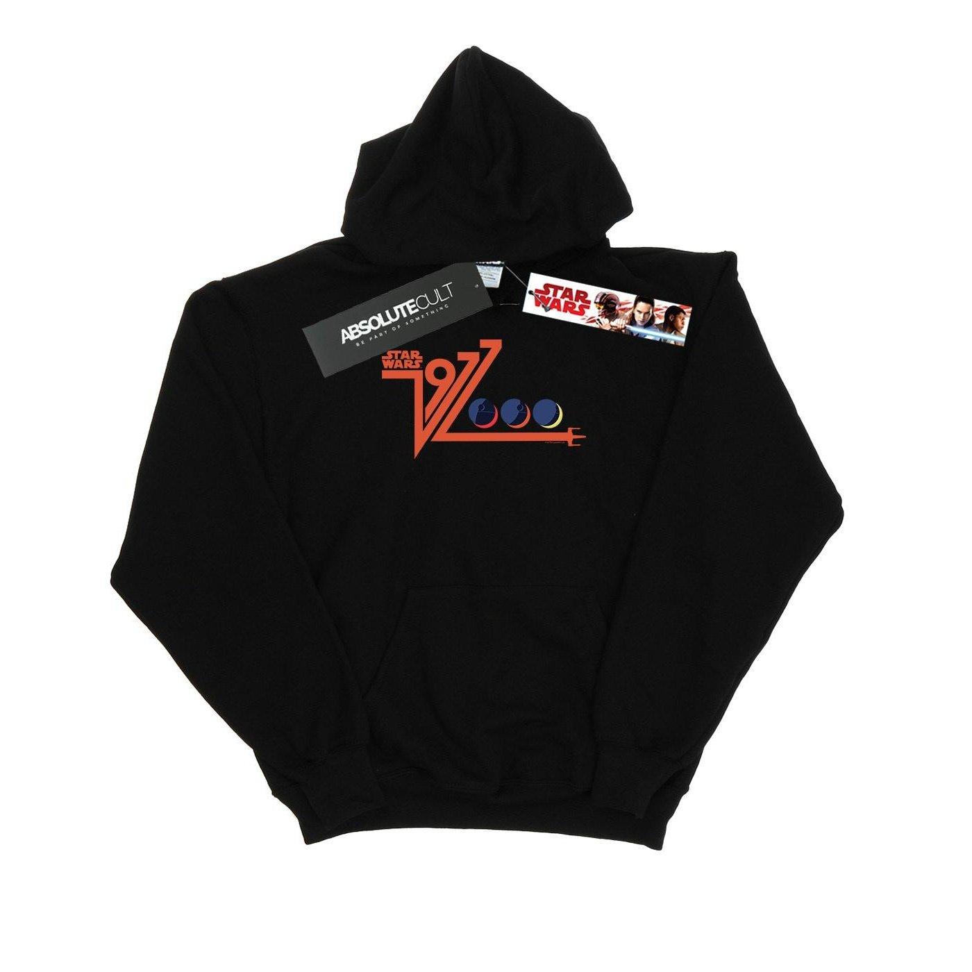 Image of Retro 1977 Death Star Kapuzenpullover Damen Schwarz S