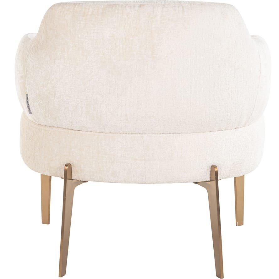 mutoni Fauteuil Venus blanc brossé or  