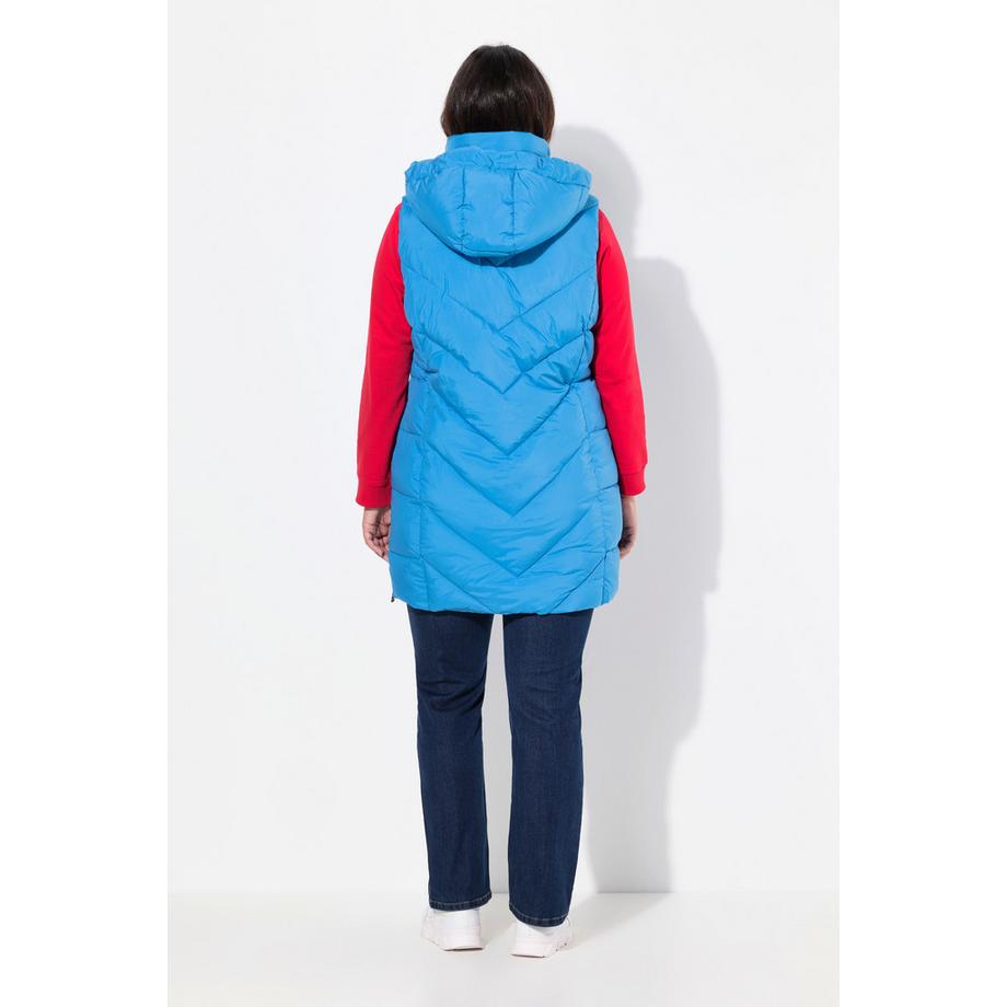 Ulla Popken Gilet Lungo Trapuntato Idrorepellente con Zip a Doppio Cursore  