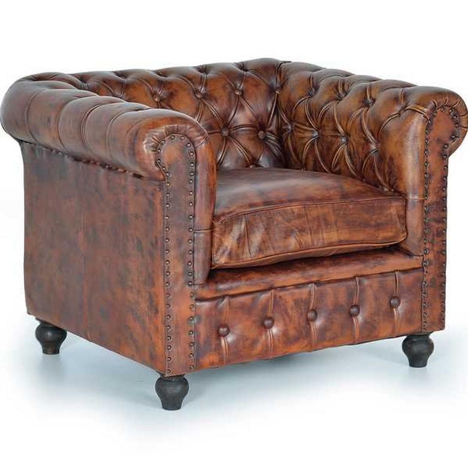 mutoni Sessel Mateo Leder braun  