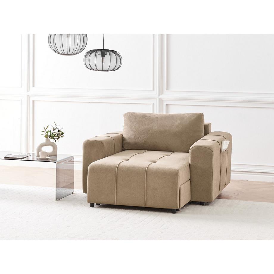 Beliani Chaiselongue aus Stoff Modern INNVIK  