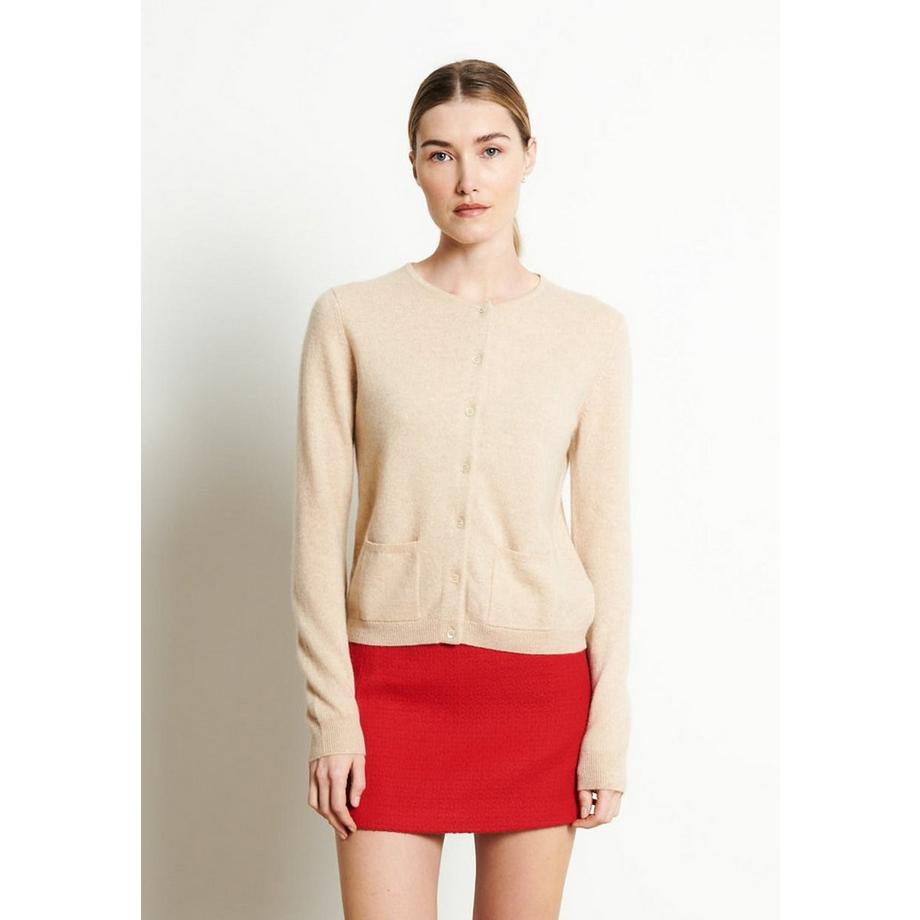 LILLY 4 Cardigan col rond cintré - 100% cachemire