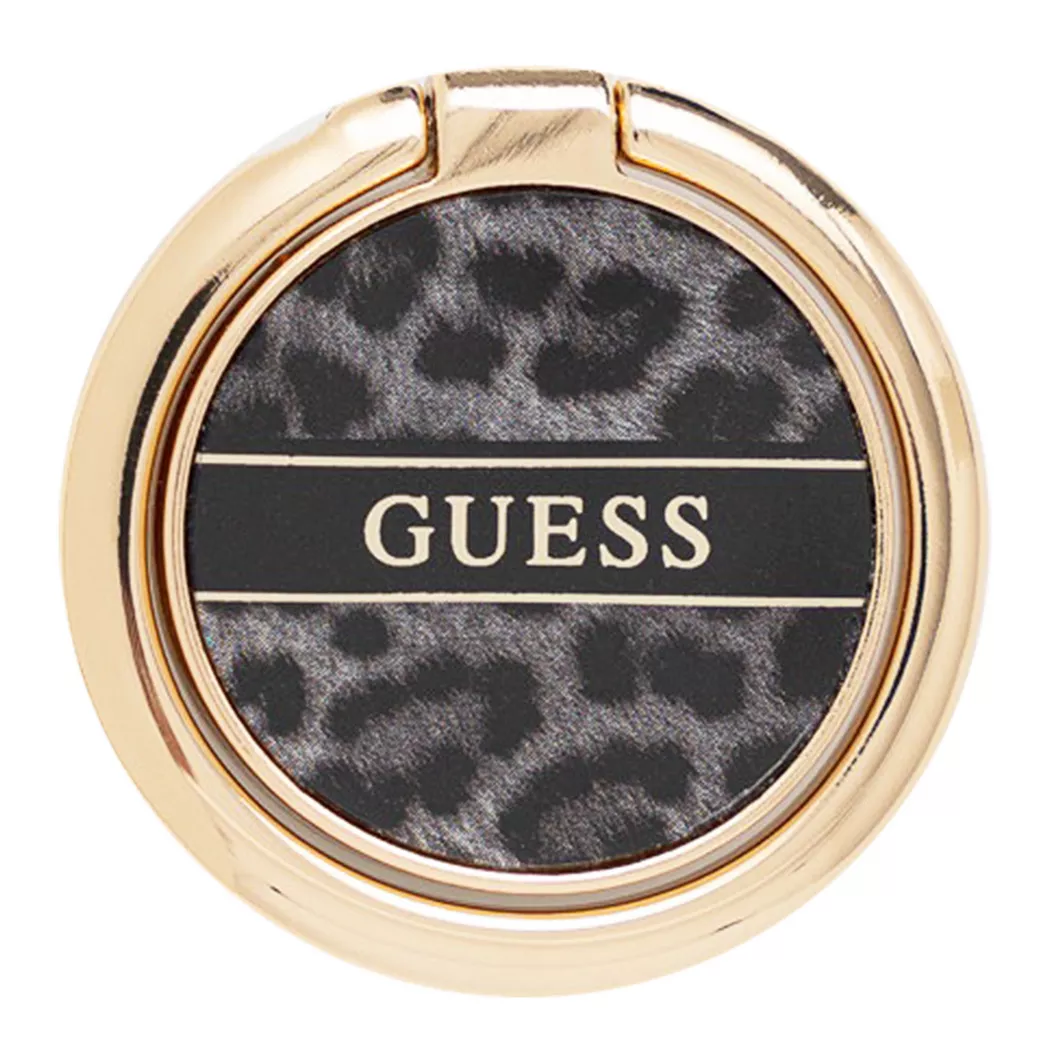 Guess - Universalhaltering mit Leopardenmuster, Schwarz