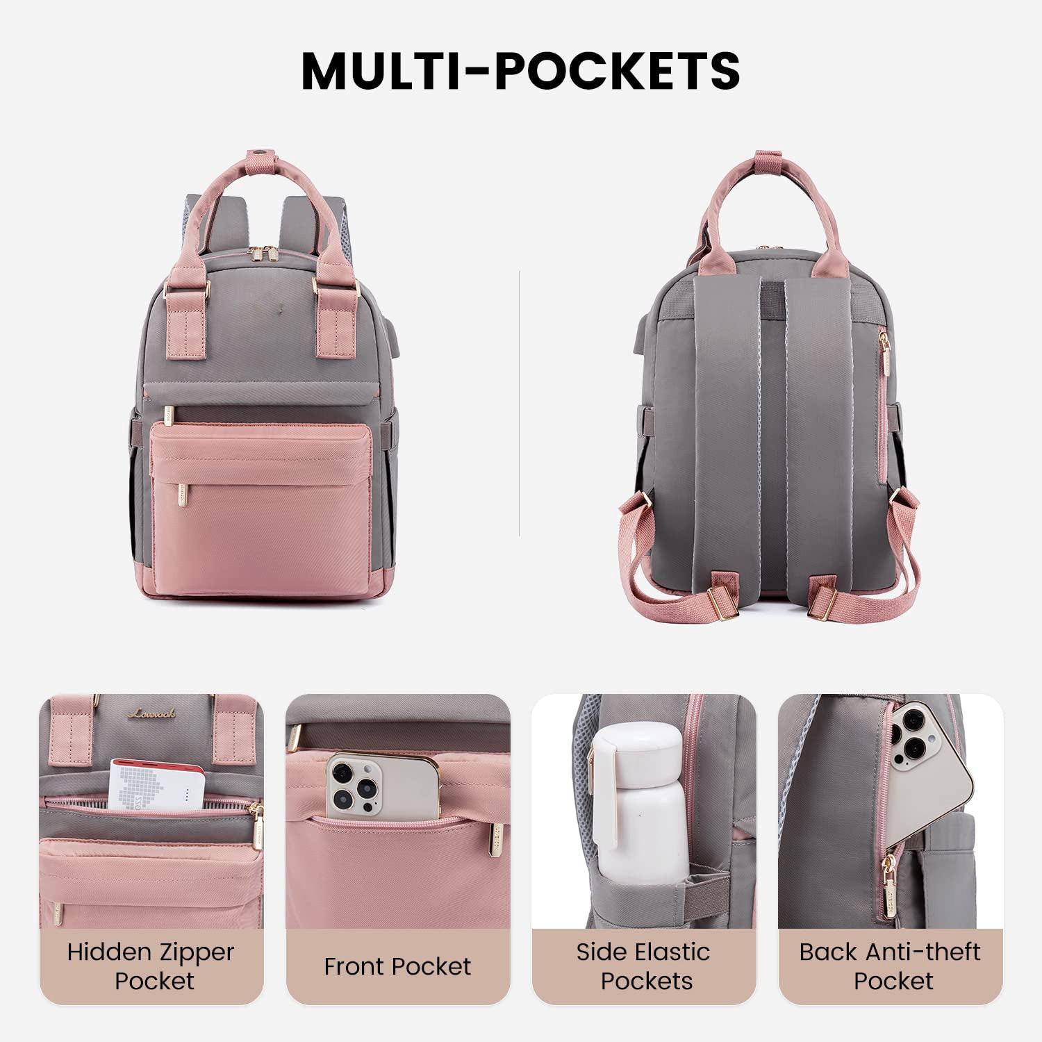 Sac à Dos LOVEVOOK Pour Femme Et Fille - Poches Latérales Extensibles - Compartiment Ordinateur 15,6" - Imperméable