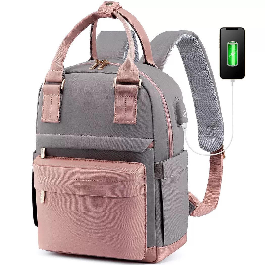 Only-bags.store - Eleganter Rucksack, wasserdichter Stadtrucksack Handtasche 2 in 1 mit USB-Ladeanschluss, für Damen, Multicolor, Größe Onesize