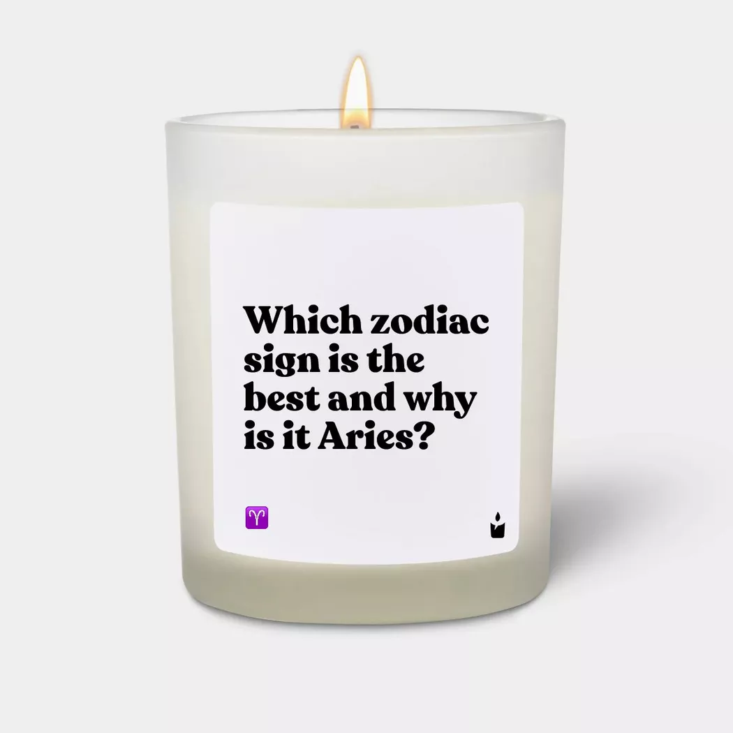 CandleHand - Duftkerze Flowery Which zodiac sign is the best and why is it Aries?, One Size, Weiss