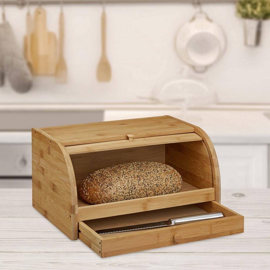 B2X Cestino porta pane con cassetto Bamboo  