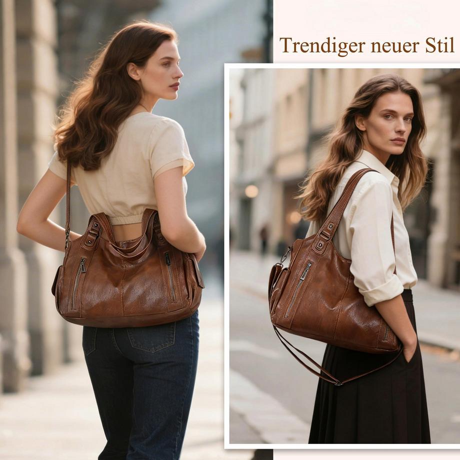 Only-bags.store Grosse Vintage Style Shopper Schultertasche  