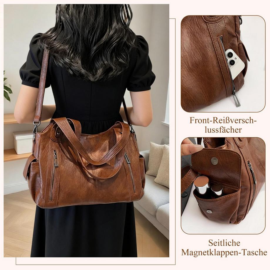 Only-bags.store Grosse Vintage Style Shopper Schultertasche  