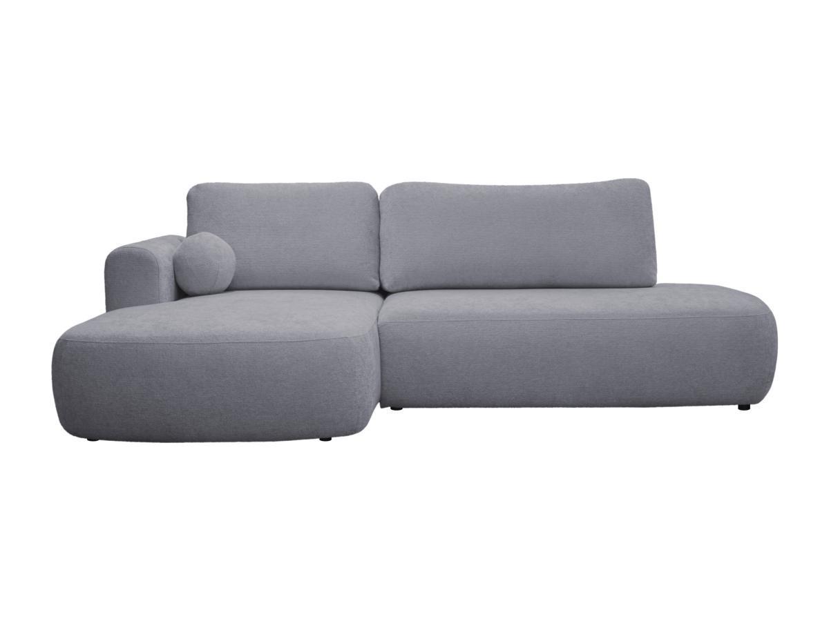 Maison Céphy Canapé d'angle gauche convertible en tissu texturé gris BROCARO de Maison Céphy  