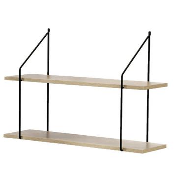 Scaffale a Muro 2 Livelli Decorazione Legno L60 cm