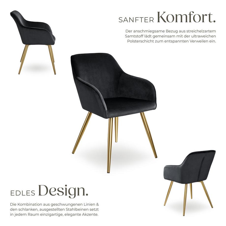 Tectake Chaise MARILYN rembourrée aspect velours  