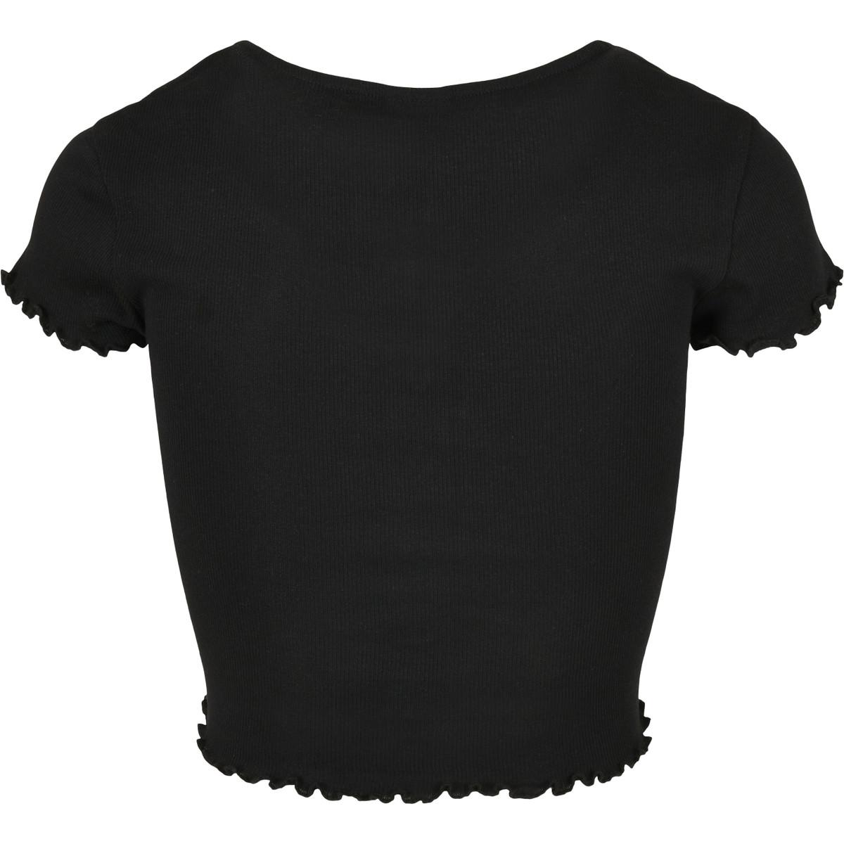 URBAN CLASSICS  t-shirt cropped button up rib-grandes tailles 