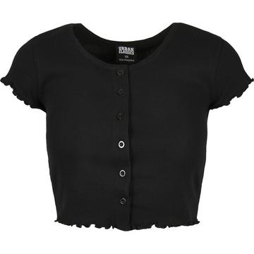 t-shirt cropped button up rib-grandes tailles