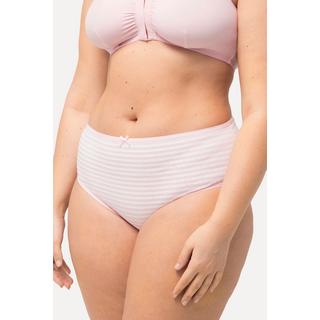 Ulla Popken  Slip midi con righe/tinta unita in confezione da cinque 