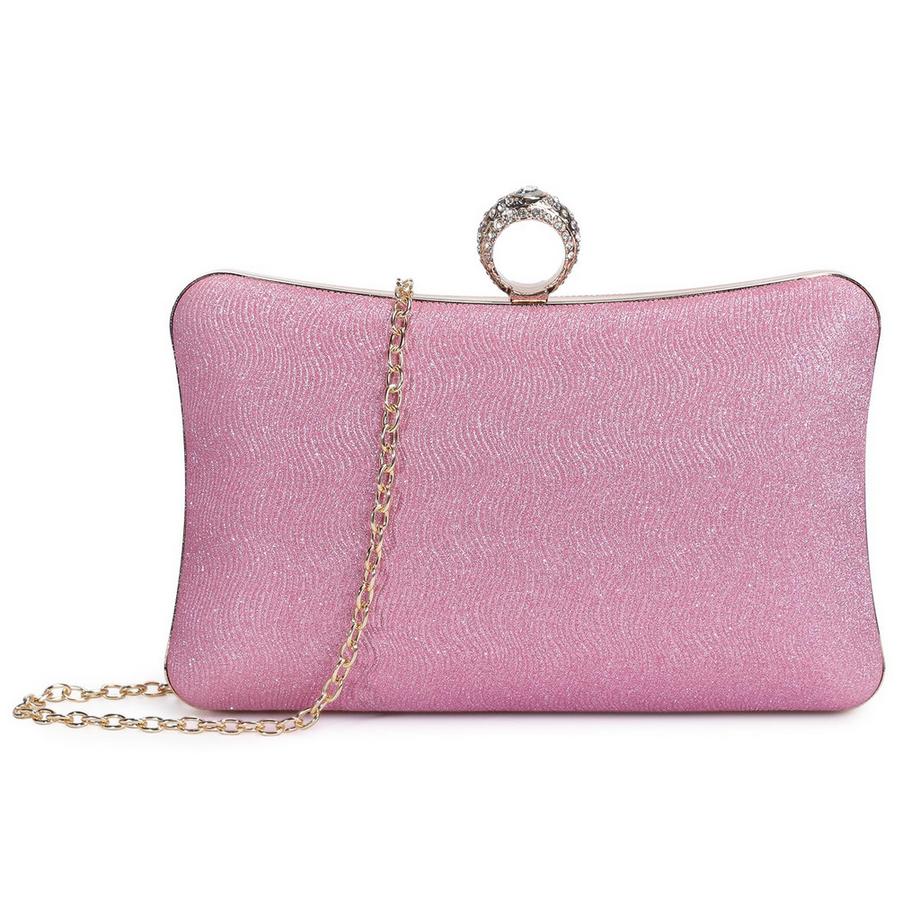 Only-bags.store Pailletten Strass Abend Clutch Tasche mit Kette  