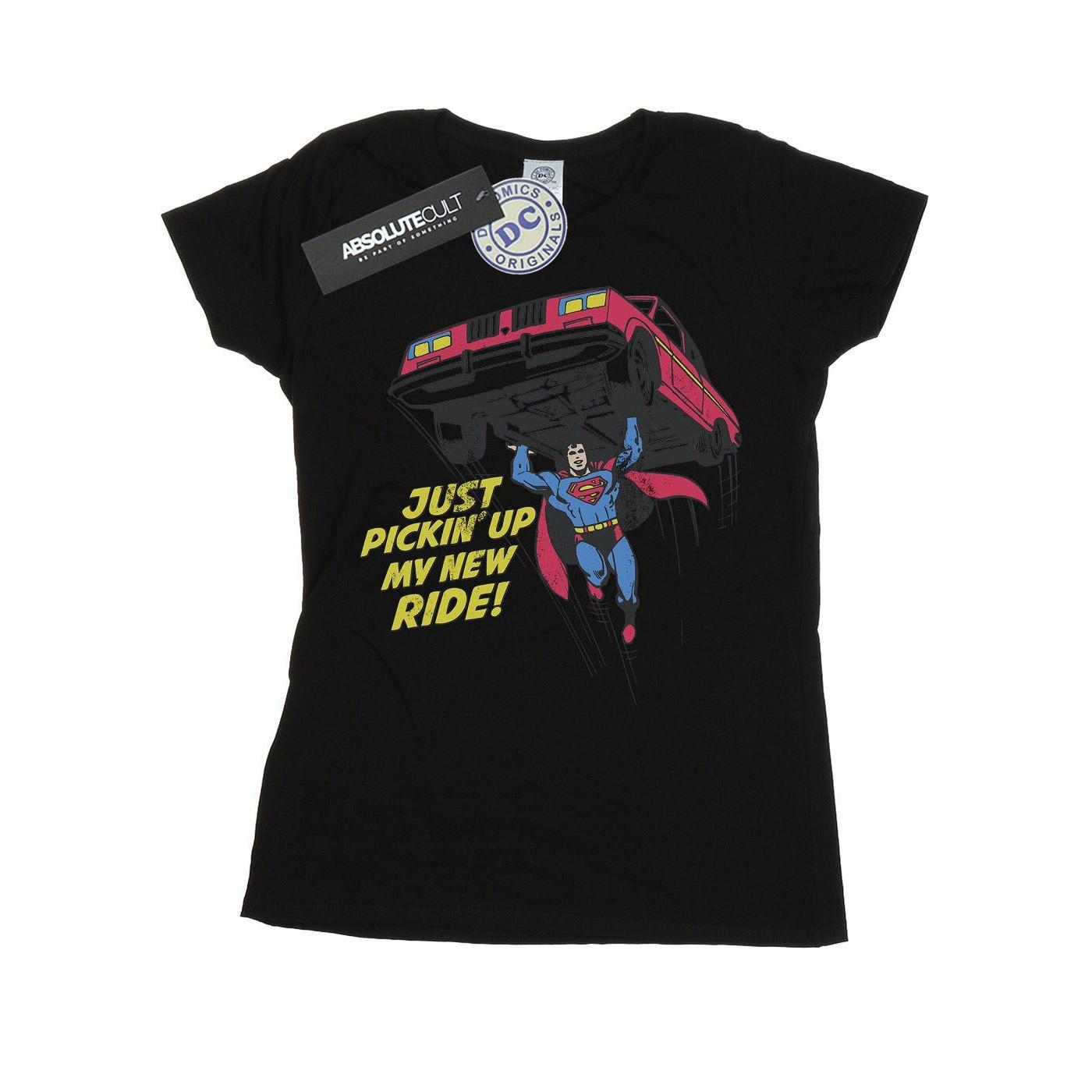 Image of Superman New Ride Tshirt Damen Schwarz L