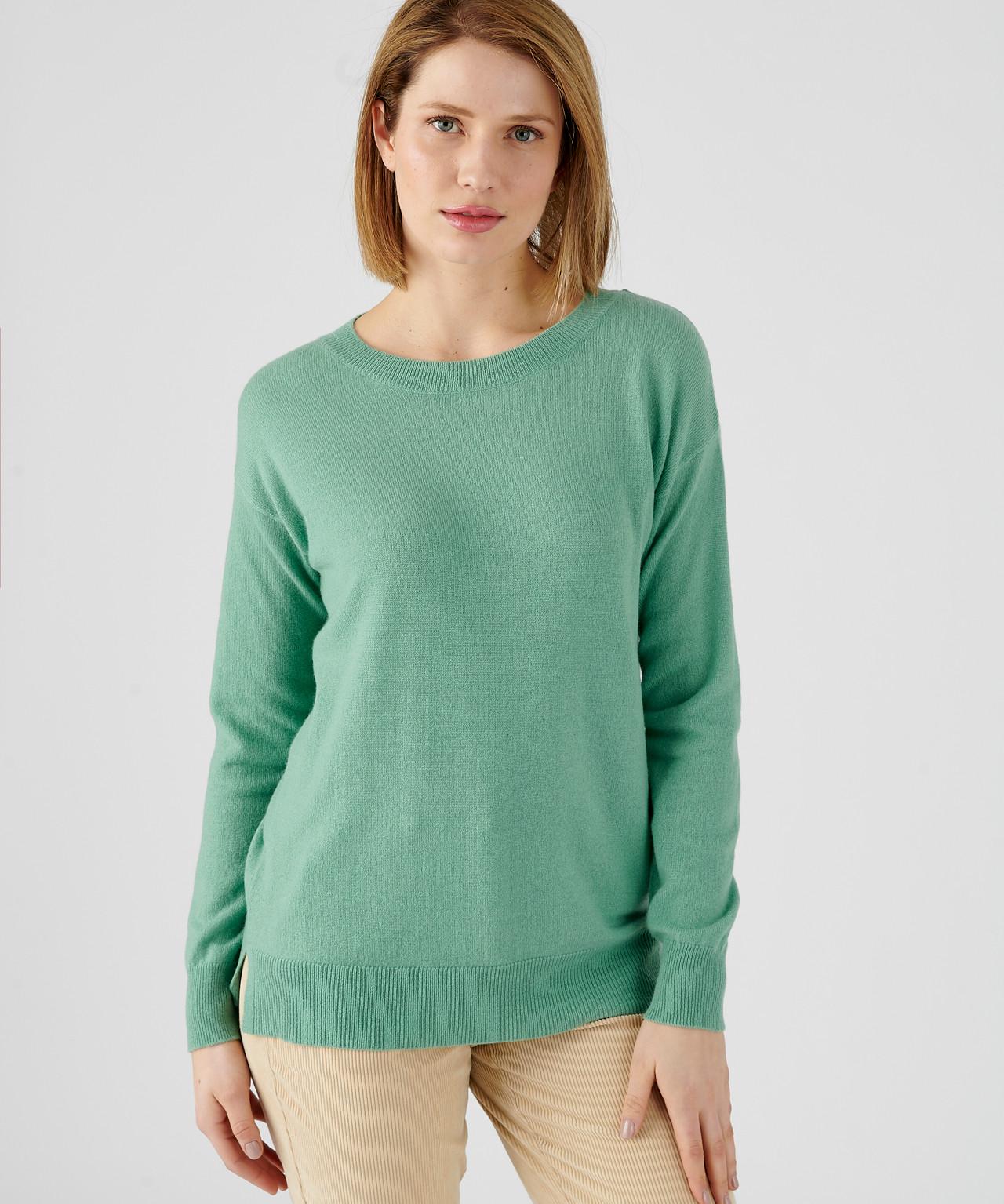 Image of Pullover Mit Rundhalsausschnitt Aus 100 % Kaschmir. Damen Grün 42/44