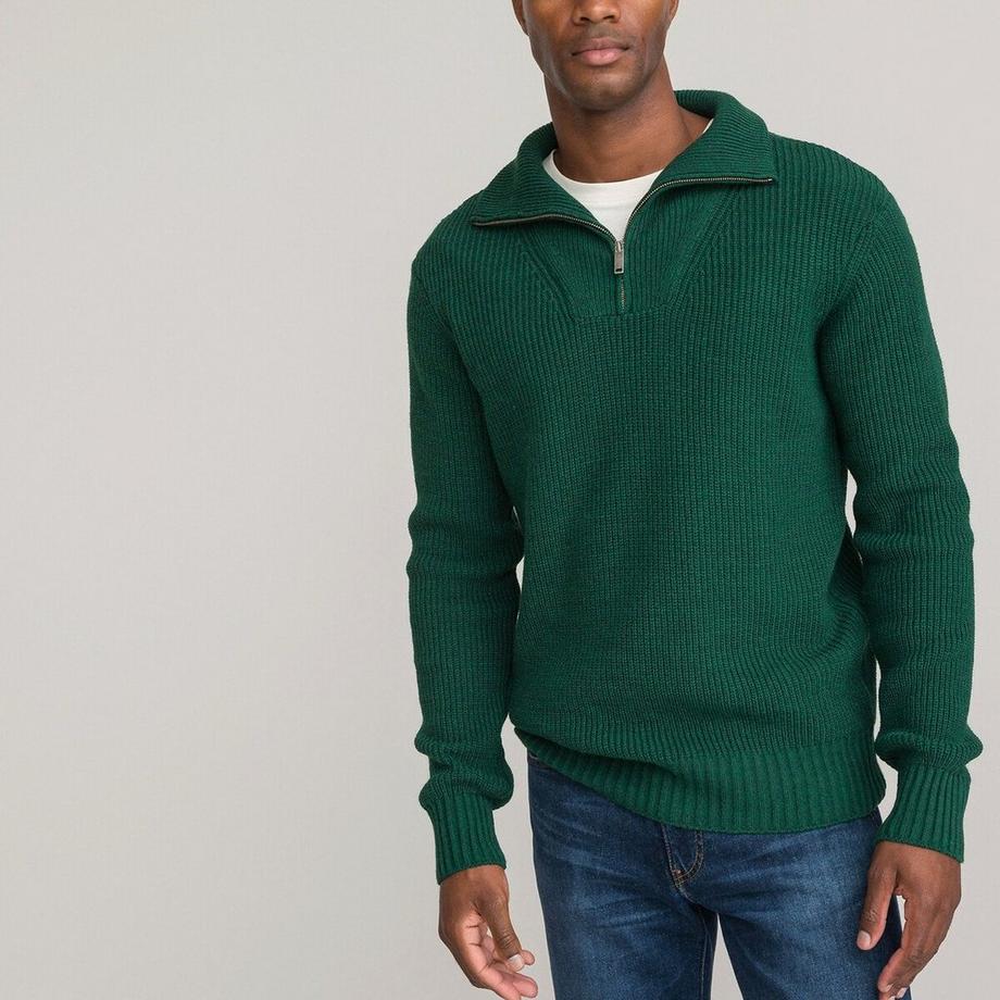 La Redoute Collections Warmer Strickpullover Troyer-Stil  