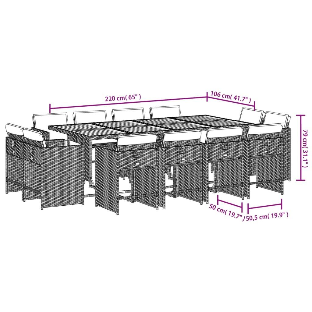 VidaXL Ensemble de salle à manger de jardin rotin synthétique  