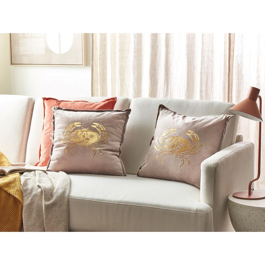 Beliani Lot de 2 coussins décoratifs en Velours Moderne BOSSIELLA  