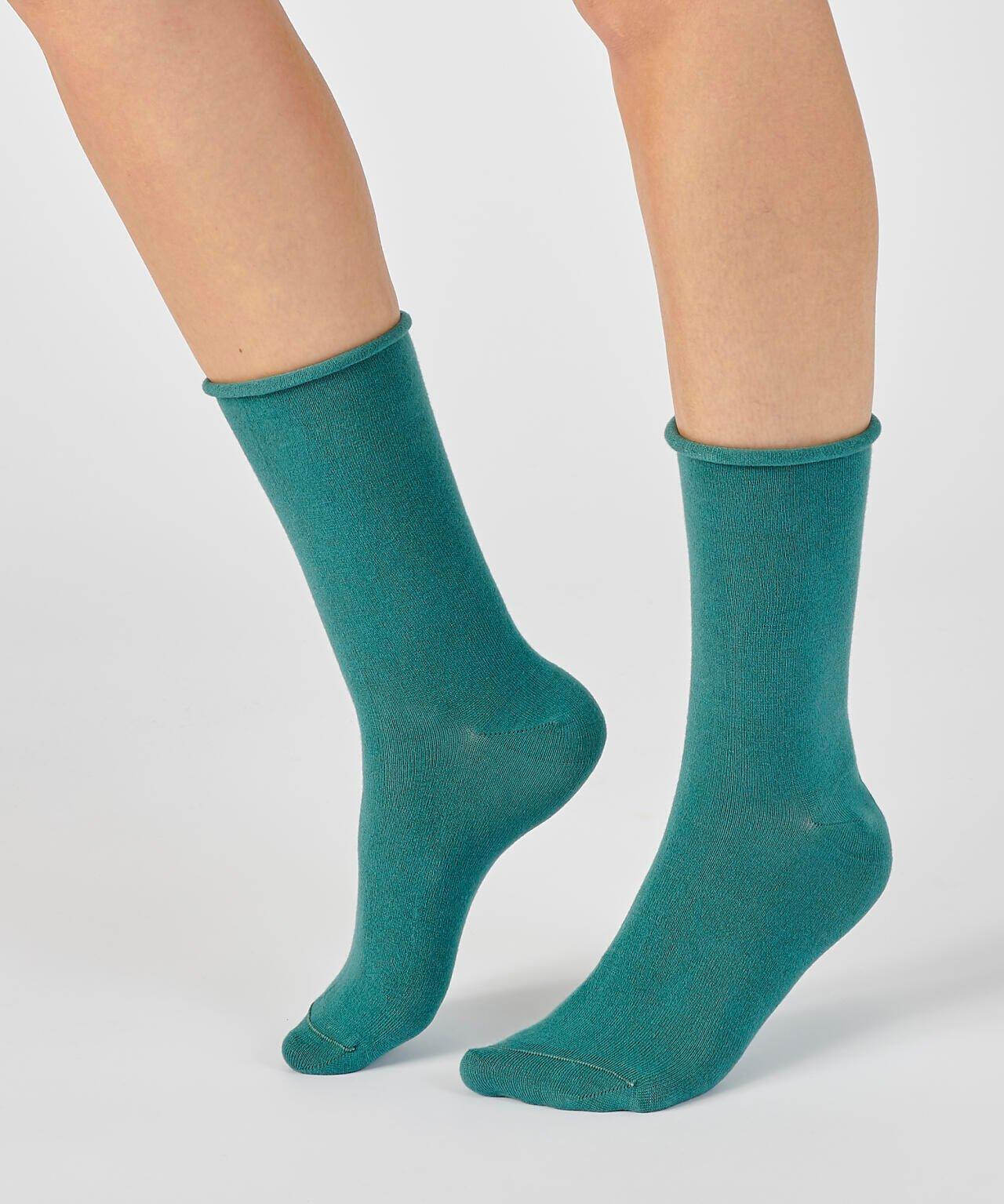 Image of 2er-pack Kniestrümpfe Mit 9 % Kaschmir. Damen Grün 45-47