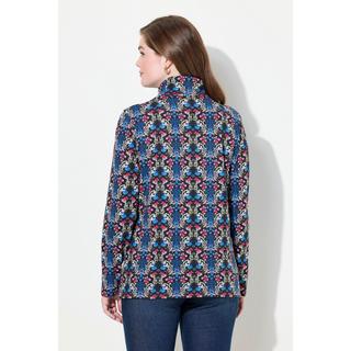 Ulla Popken  T-shirt à col roulé et manches longues, imprimé floral 