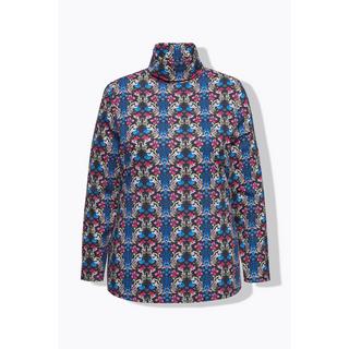 Ulla Popken  T-shirt à col roulé et manches longues, imprimé floral 