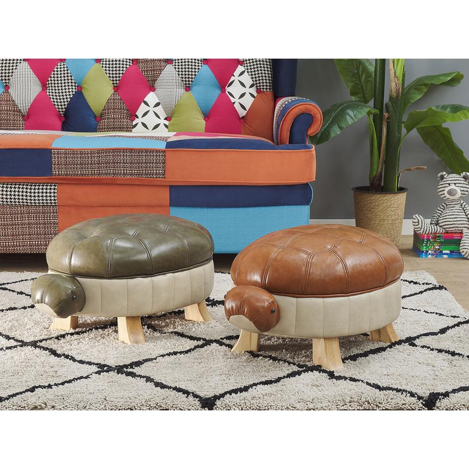 Beliani Tierhocker aus Kunstleder  TURTLE  