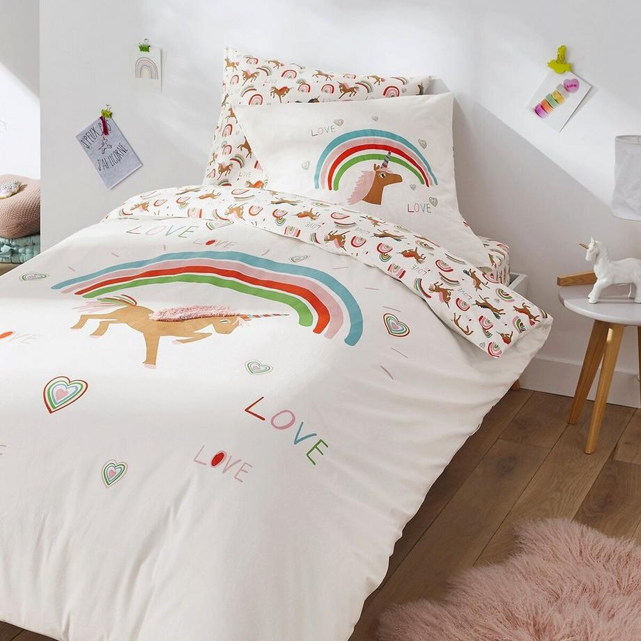 La Redoute Intérieurs Fodera per cuscino Unicorno in cotone biologico  