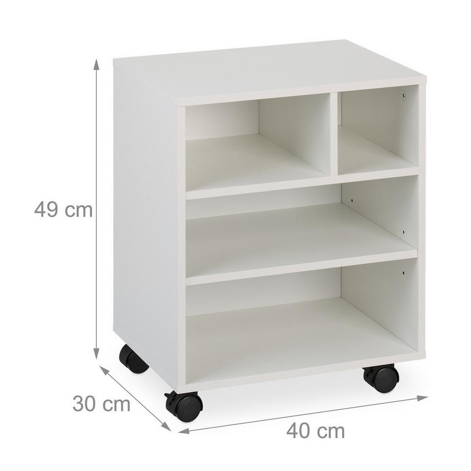 Northix Contenitore a rotelle con 4 scomparti  