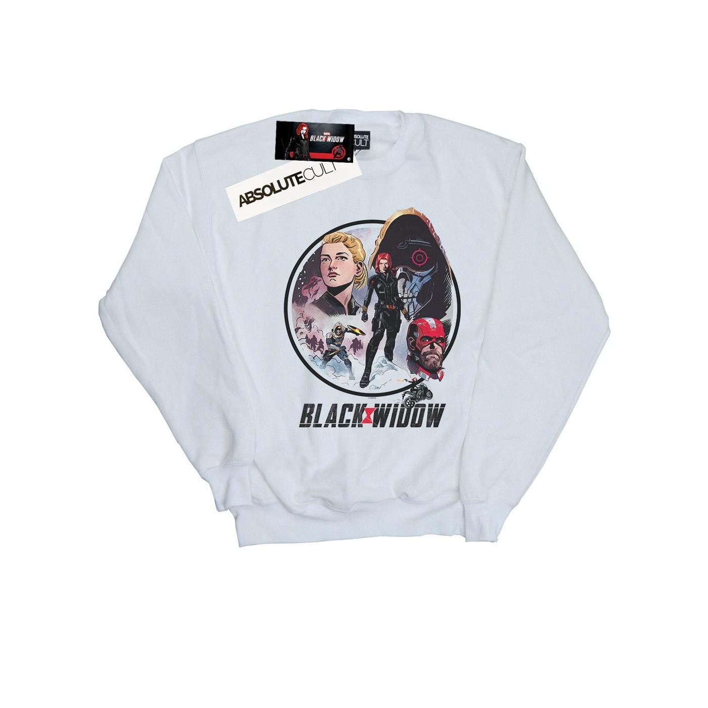 Image of Black Widow Movie Vintage Circle Sweatshirt Damen Weiss M