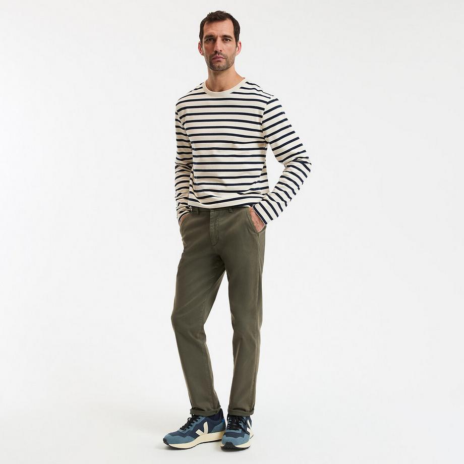 La Redoute Collections T-shirt Manches Longues Col Rond Rayé  