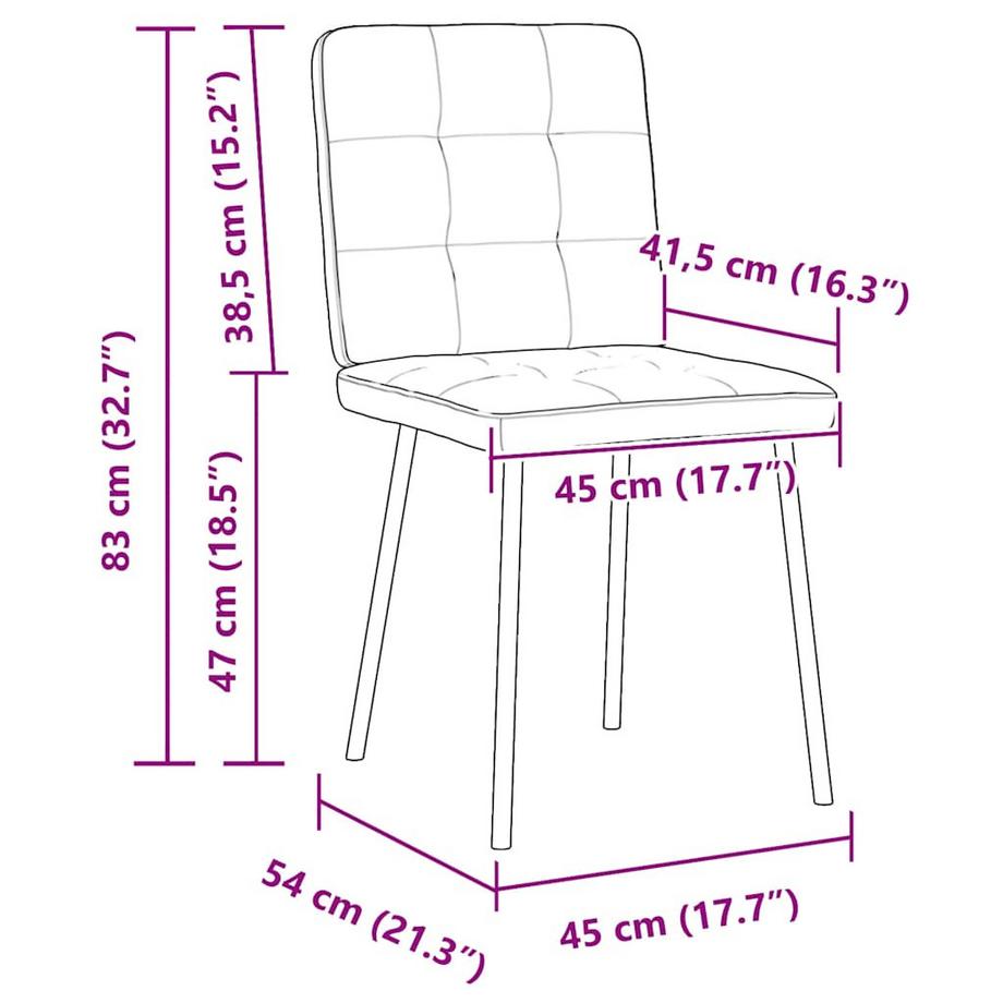 VidaXL Chaise de salle à manger velours  