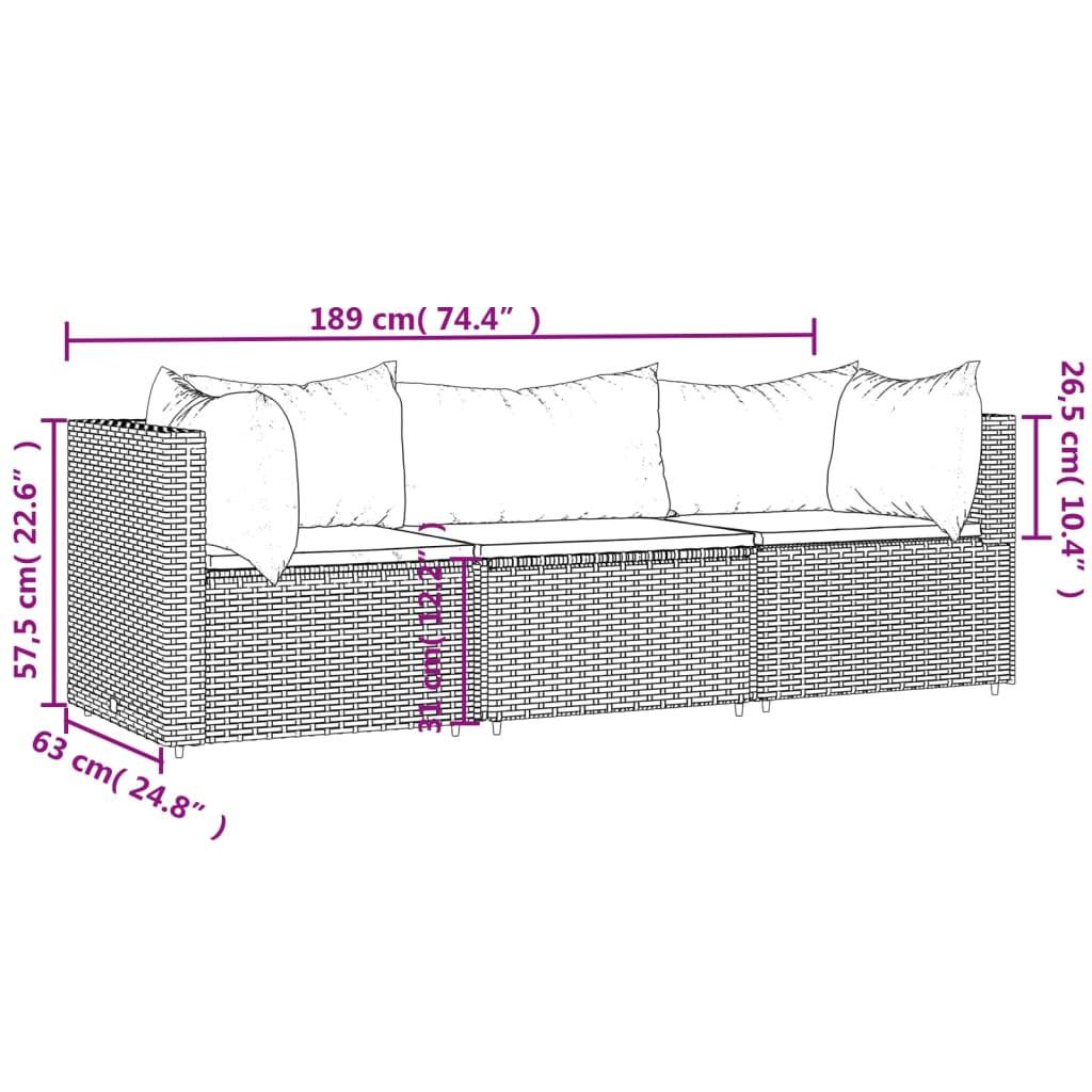 VidaXL set mobili da giardino Polirattan  