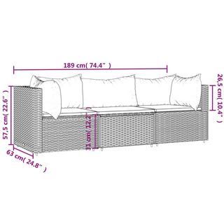 VidaXL set mobili da giardino Polirattan  