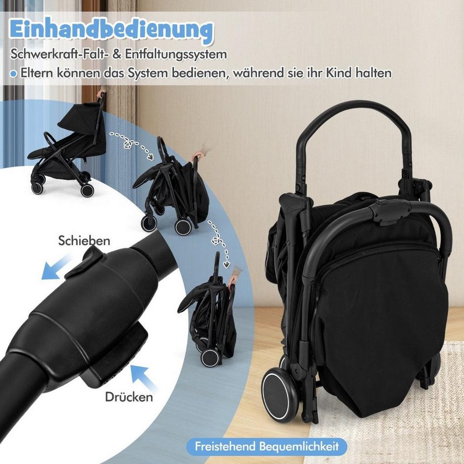 Northix  Poussette de voyage pliable et inclinable 