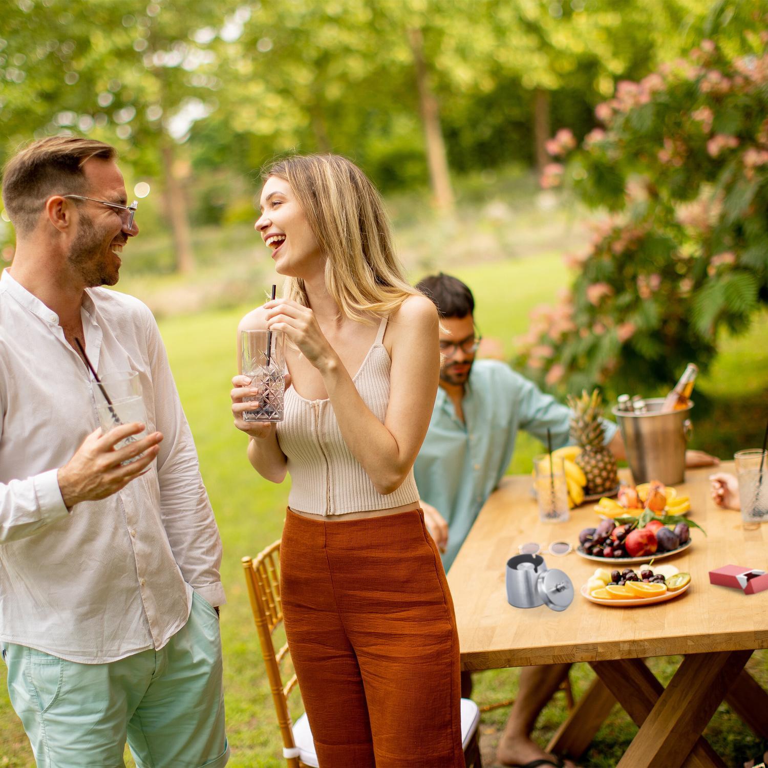 Northix Cendrier avec couvercle pour usage extérieur  