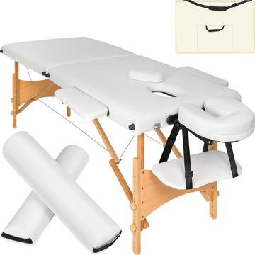 2 Zonen Massageliege-Set Freddi mit 5cm Polsterung, Rollen und Holzgestell