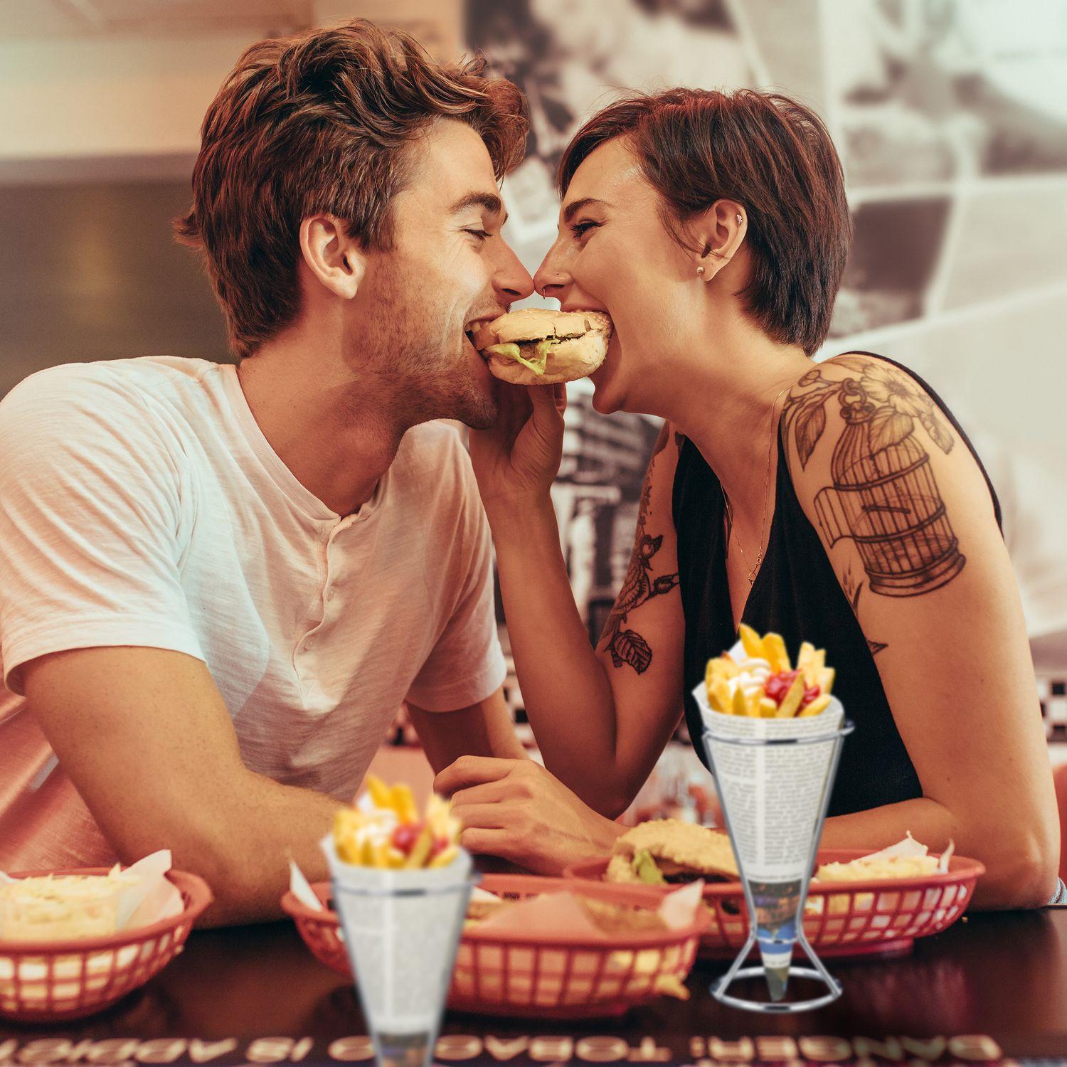 Northix Porta patatine fritte Set di 2 in acciaio inox  