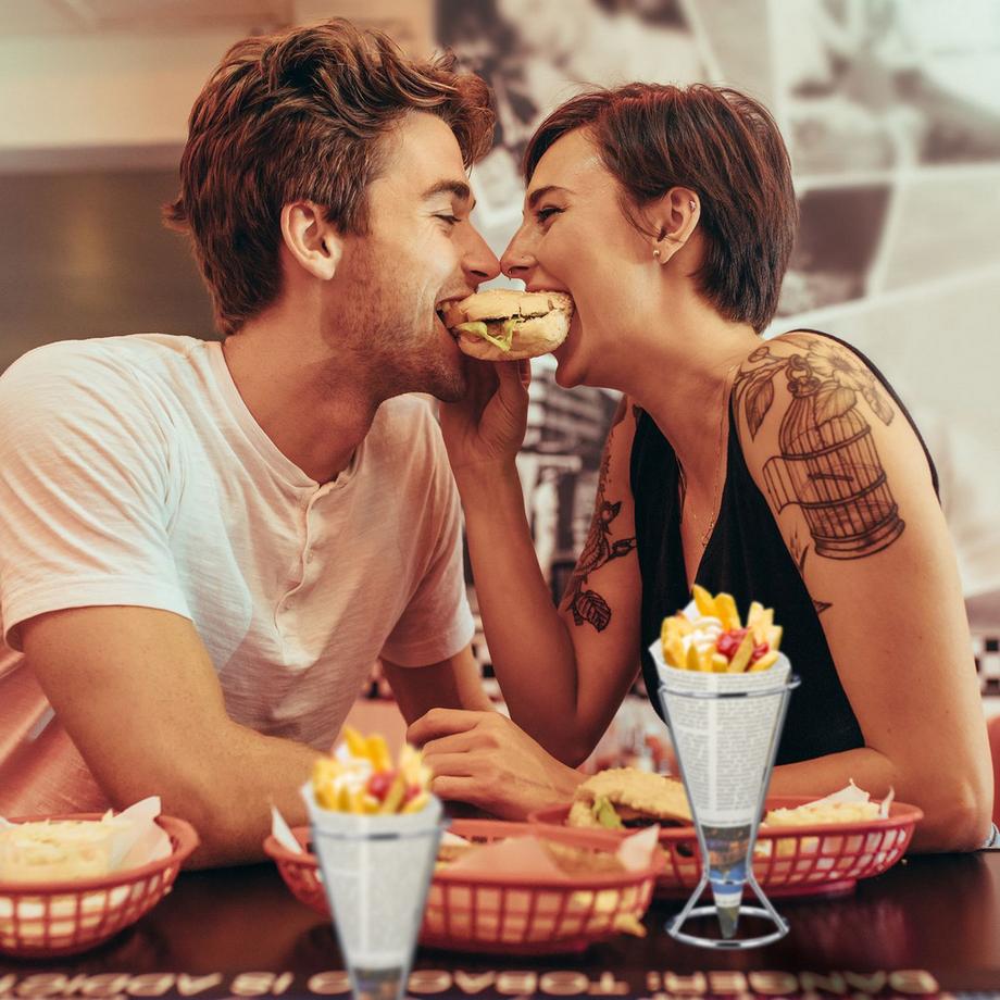 Northix Pommes Frites Halter 2er Set Edelstahl  