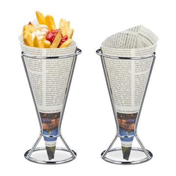 Porta patatine fritte Set di 2 in acciaio inox